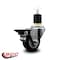Service Caster 3'' Maroon Poly Swivel 1-7/8'' Expanding Stem Caster with Brake SCC-EX20S314-PPUB-MRN-PLB-178 - alternate 3